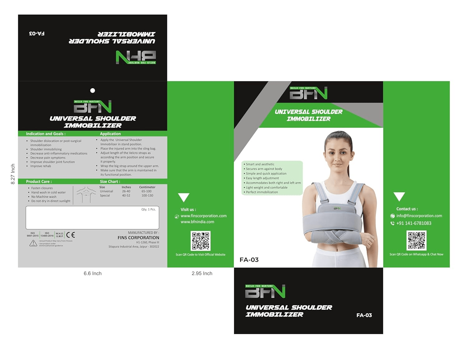 BFN Build For Nurture Fixed Shoulder Immobilizer - Global Surgicals