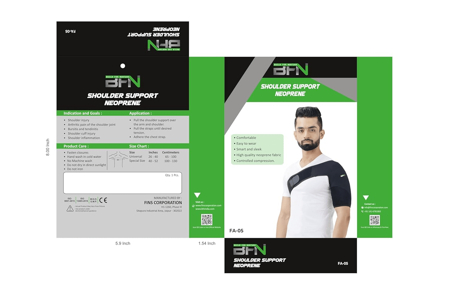 BFN Build For Nurture Neoprene Shoulder Support - Global Surgicals