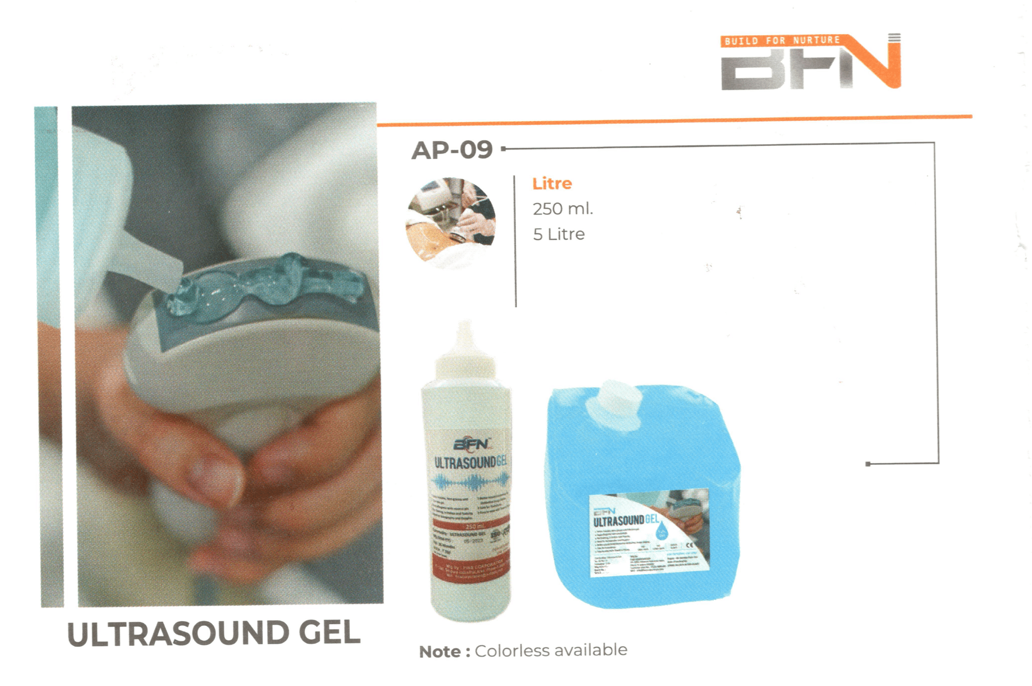 BFN Build For Nurture Ultrasound Gel - Global Surgicals