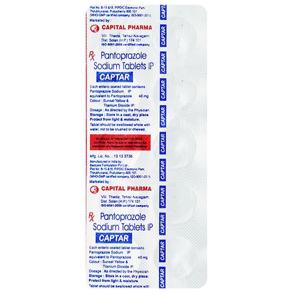 Captar 40mg Tablet 10'S