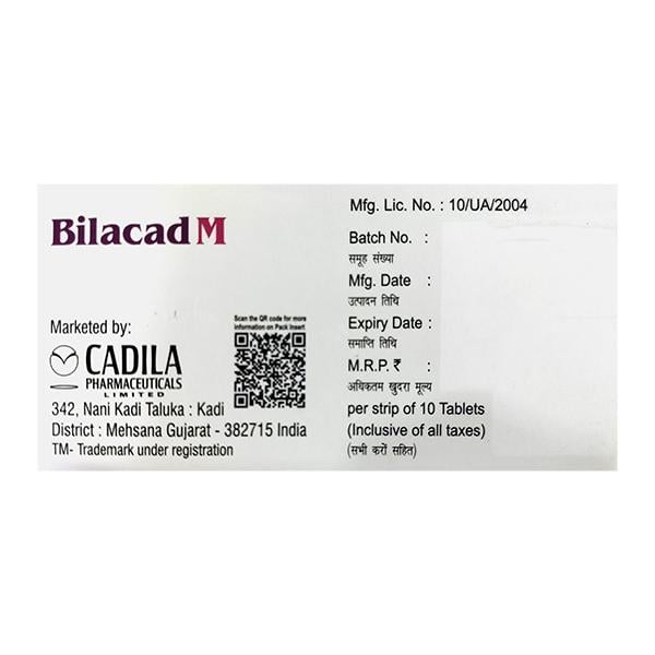 BILACAD M SUGAR FREE Tablet 10's - Global Surgicals