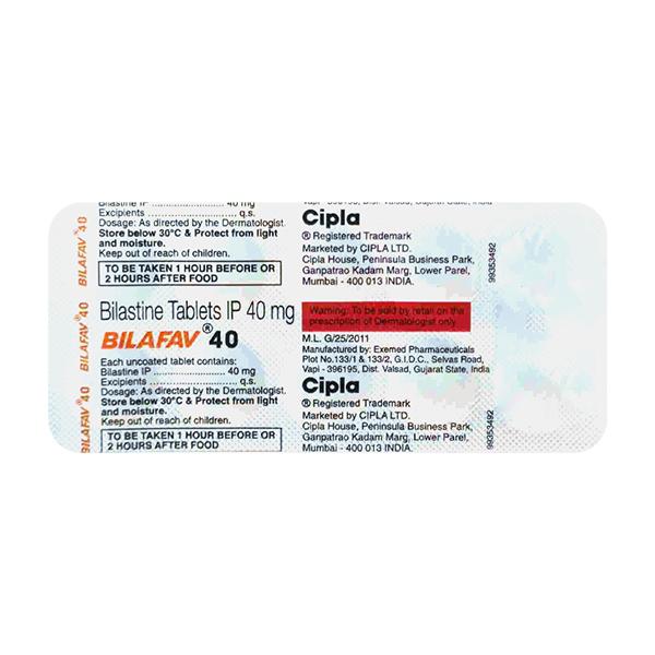 BILAFAV 40mg Tablet 10's - Global Surgicals