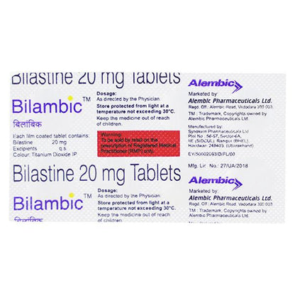BILAMBIC 20 Tablet 10's - Global Surgicals