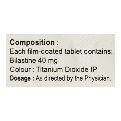 BILAST 40 Tablet 10's - Global Surgicals