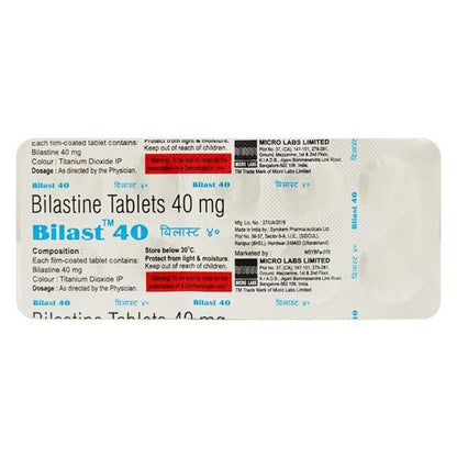 BILAST 40 Tablet 10's - Global Surgicals