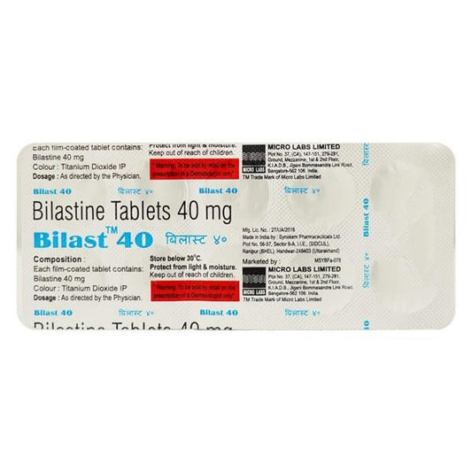 BILAST 40 Tablet 10's - Global Surgicals