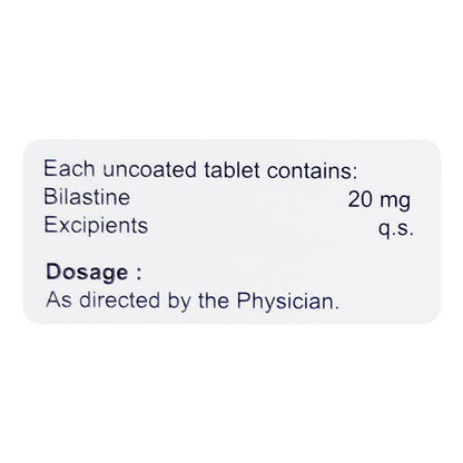 BILASTIBEL 20 Tablet 10's - Global Surgicals