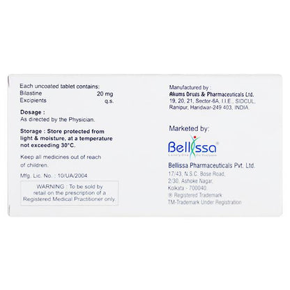 BILASTIBEL 20 Tablet 10's - Global Surgicals