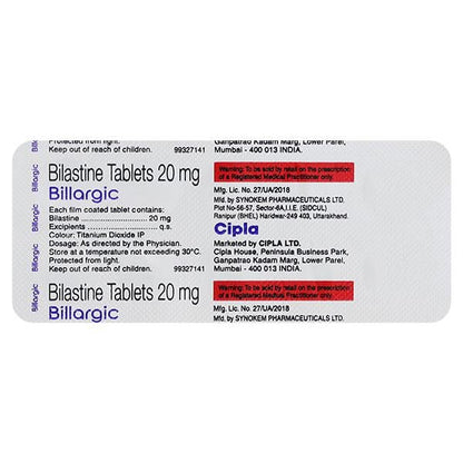 BILLARGIC 20mg Tablet 10's - Global Surgicals