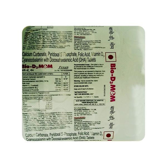 BIO D3 MOM Tablet 15's - Global Surgicals