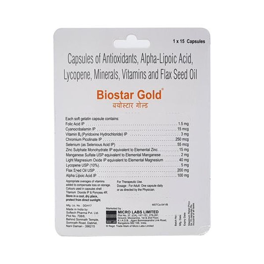 BIOSTAR GOLD Capsule 15's - Global Surgicals