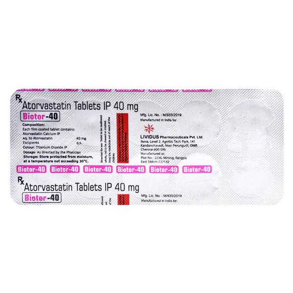 BIOTOR 40mg Tablet 10's - Global Surgicals