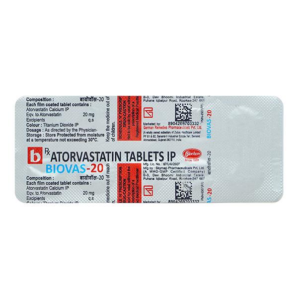 Biovas 20mg Tablet 10'S - Global Surgicals