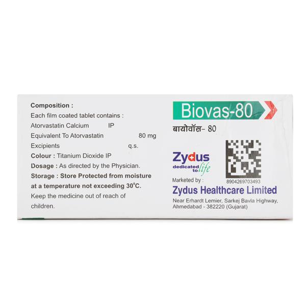 Biovas 80mg Tablet 10'S - Global Surgicals