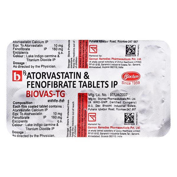 BIOVAS TG Tablet 10's - Global Surgicals
