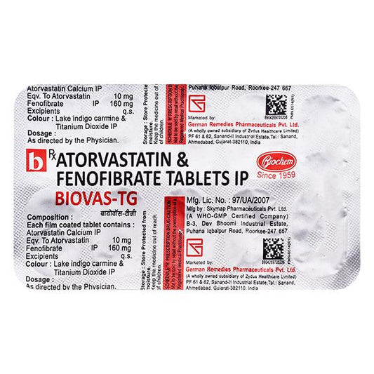 BIOVAS TG Tablet 10's - Global Surgicals