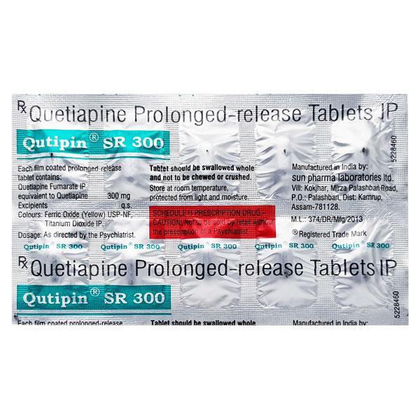 Qutipin SR 300mg Tablet 10'S