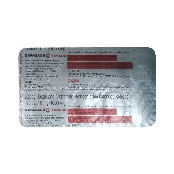 DAPASACH M 10/1000 Tablet 10's