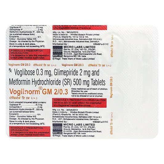 Voglinorm GM 2/500/0.3mg Tablet 10'S