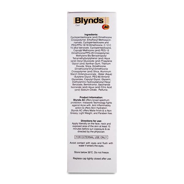 BLYNDS AC SPF 30+ PA+++ SUNSCREEN Gel 50gm - Global Surgicals