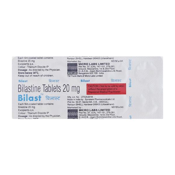 BILAST 20mg Tablet 10's