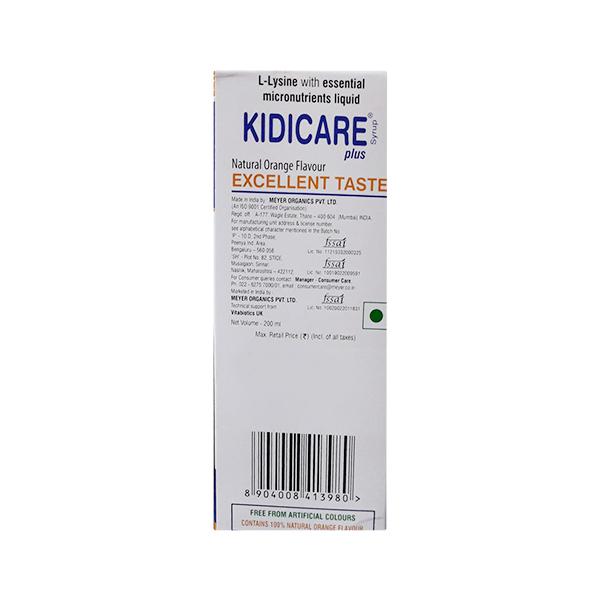 KIDICARE PLUS NATURAL ORANGE FLAVOUR Syrup 200ml