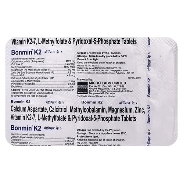 Bonmin K2 Tablet 10'S - Global Surgicals