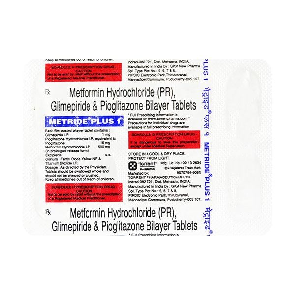 Metride Plus 1mg Tablet 10'S