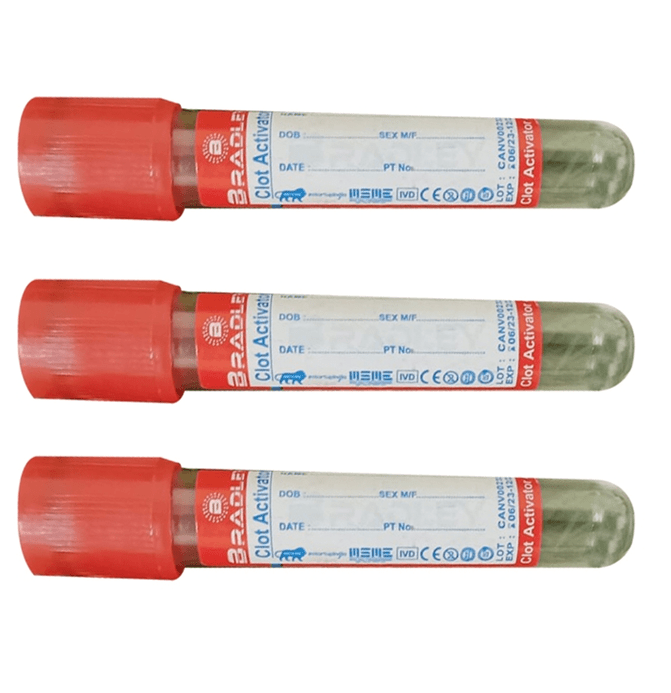 Bradley Clot Activator Plain Tube Vacuum Blood Collection Tube - Global Surgicals