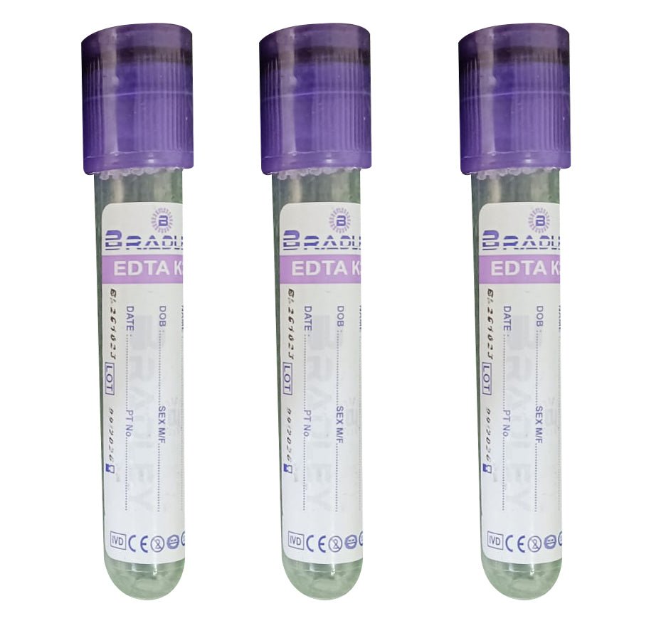 Bradley EDTA K2 Non Vacuum Blood Collection Tube - Global Surgicals