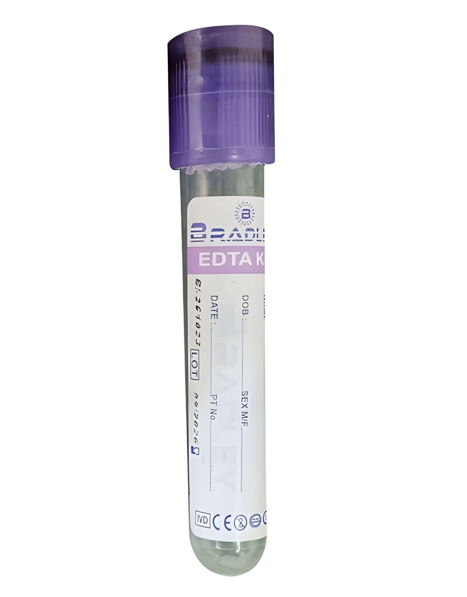 Bradley K2 EDTA Vaccum Blood Collection Tube - Global Surgicals