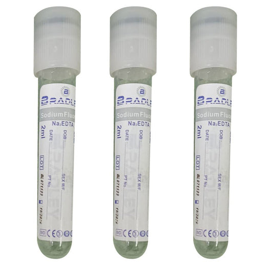 Bradley Sodium Fluoride NAF/Sugar Non Vacuum Blood Collection Tube - Global Surgicals