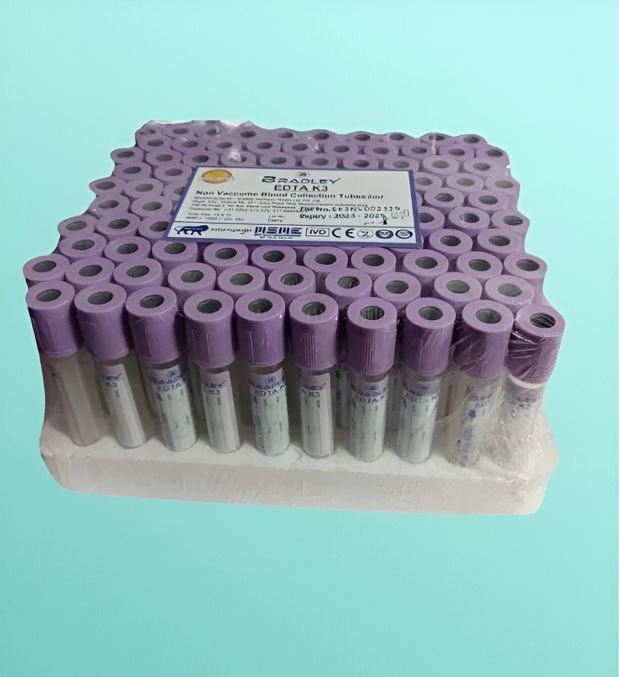 Bradley Sodium Fluoride NAF/Sugar Vacuum Blood Collection Tube - Global Surgicals