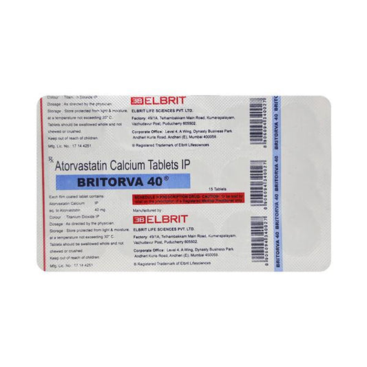 BRITORVA 40mg Tablet 15's - Global Surgicals