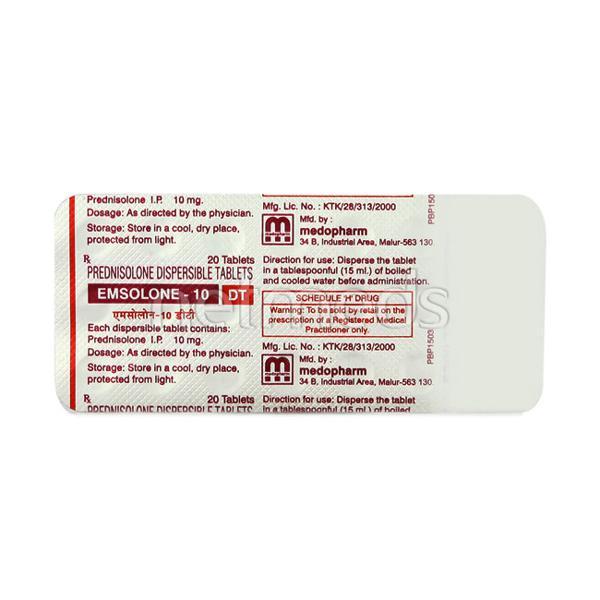 Emsolone DT 10mg Tablet 20'S
