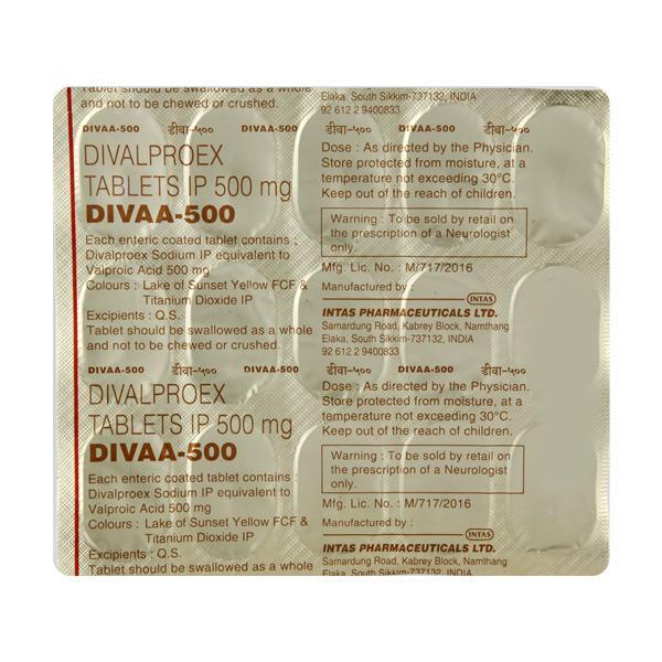 Divaa 500mg Tablet 15'S