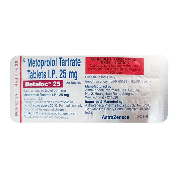 BETALOC 25mg Tablet 20's