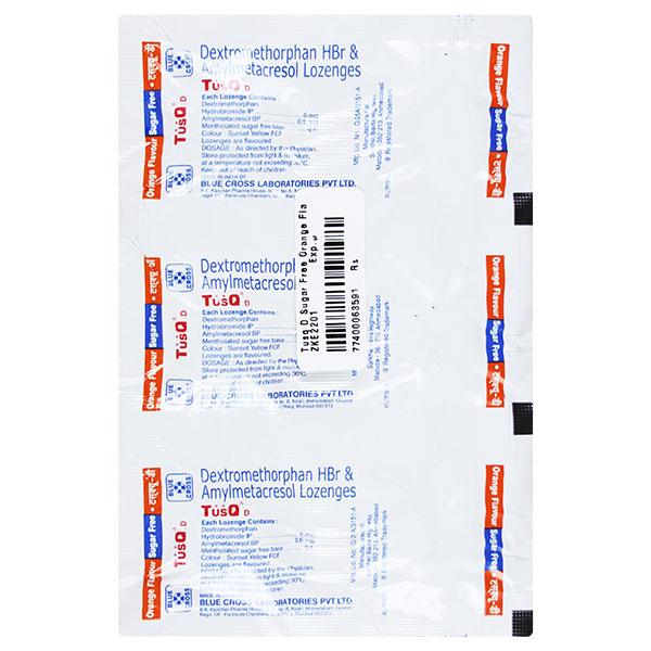 Tusq D Sugar Free Orange Flavour Cough Lozenge 6'S