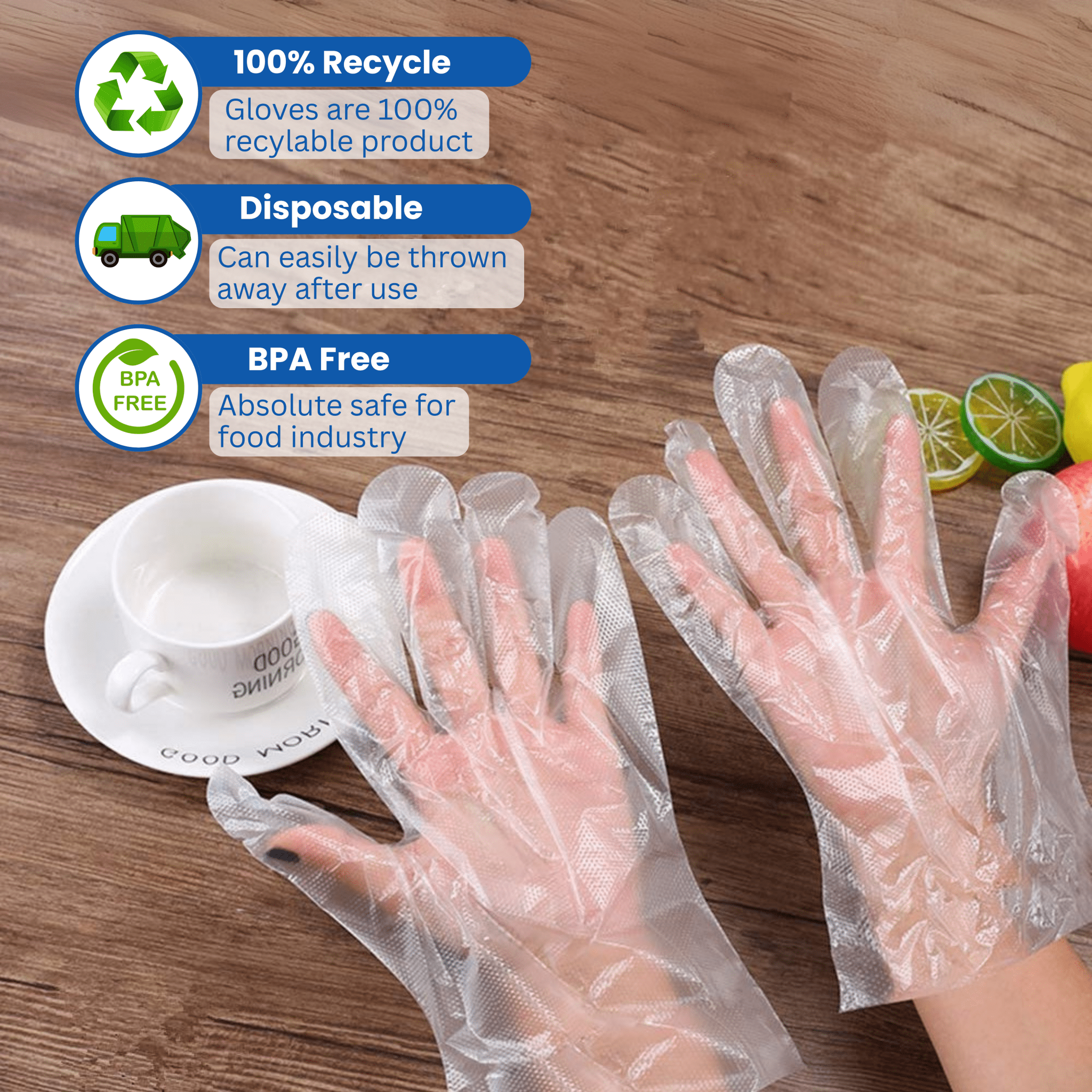 C Cure Disposable Plastic Examiantion Hand Gloves - Global Surgicals