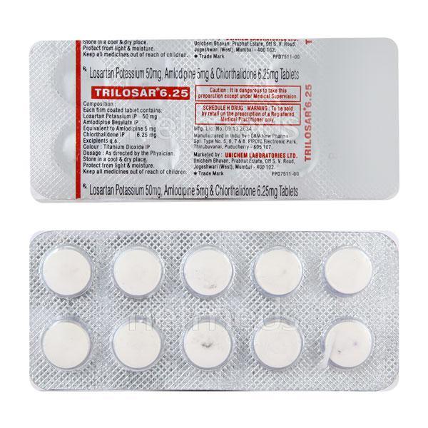 Trilosar 6.25mg Tablet 10'S