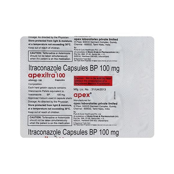 APEXITRA 100mg Capsule 10's