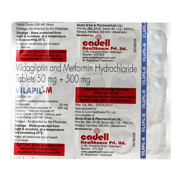 VILAPIL M 500mg Tablet 15's