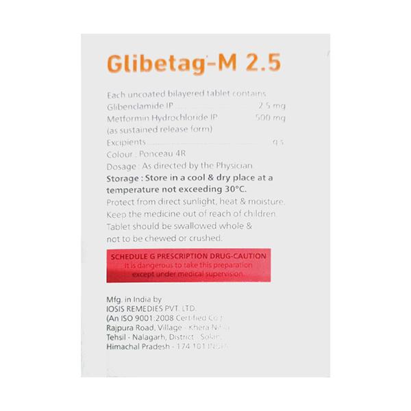 GLIBETAG M 2.5 Tablet 10's