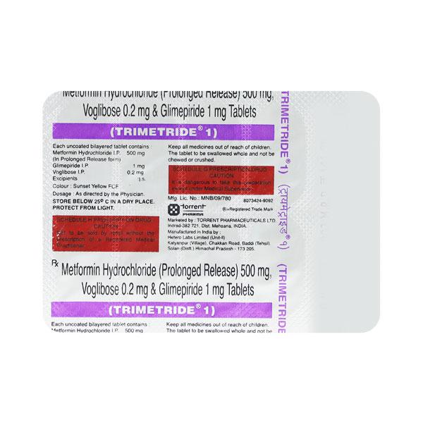 Trimetride 1mg Tablet 10'S