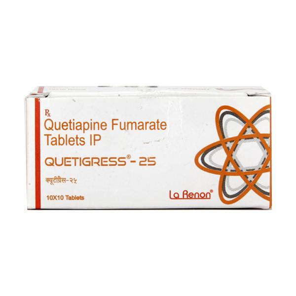 Quetigress 25mg Tablet 10'S