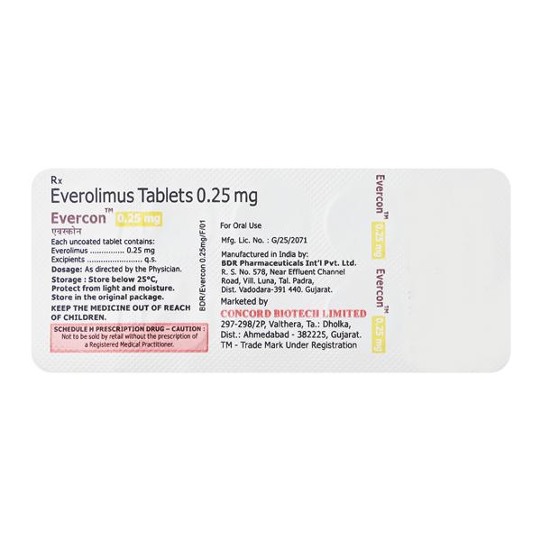 EVERCON 0.25mg Tablet 10's