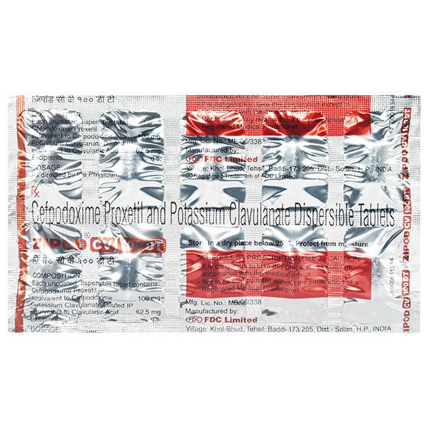 Zipod CV DT 100mg Tablet 10'S