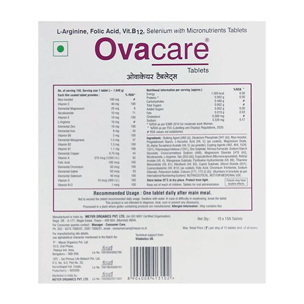 OVACARE GLUTEN FREE Tablet 15's