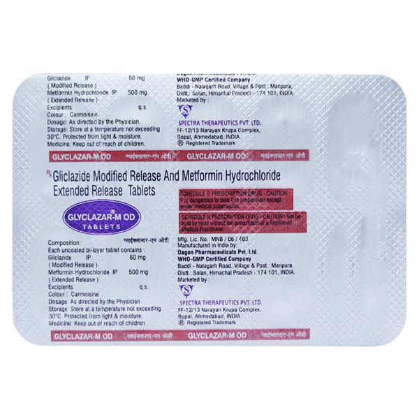 GLYCLAZAR M OD 60 Tablet 10's
