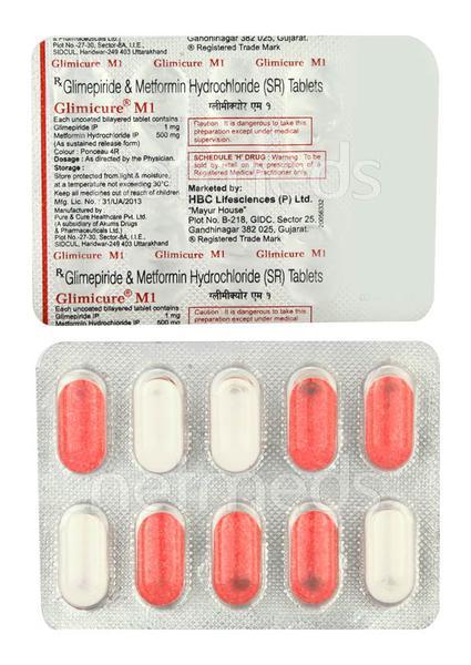 Glimicure M 1mg Tablet 10'S